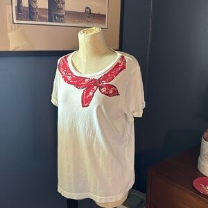 Kate Spade trompe l’oeil bandana tshirt sz L